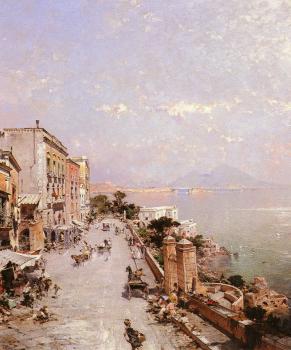 弗朗玆 理查德 翁特貝格爾 A View of Posilippo Naples 弗朗玆 理查德 翁特貝格爾 A View of Posilippo Naples